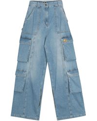 Elisabetta Franchi - Wide Denim Cargo Pants - Lyst