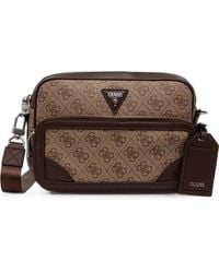 Guess - Sacoche À Imprimé Monogrammé Et Plaque Logo - Lyst