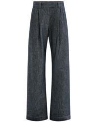 Brunello Cucinelli - Pantalon Ample En Jean À Ornements Métalliques - Lyst