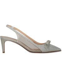 Red(V) - Bow-Detail Slingback Pumps - Lyst