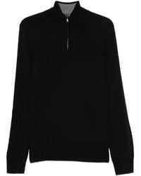 BOSS - Zipper-Neck Sweater - Lyst