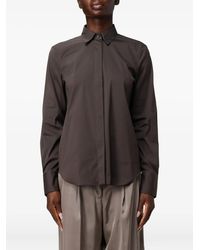 Brunello Cucinelli - Blouse Met Lange Mouwen En Kraag - Lyst