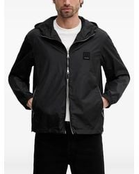 ARMANI EXCHANGE - Logo-Patch Hooded Jacket - Lyst