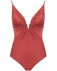 Zimmermann - Solstice Ruched-Detailing V-Neck Swimsuit - Lyst