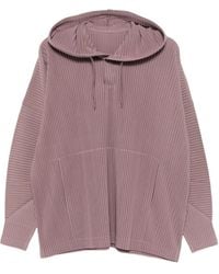 Homme Plissé Issey Miyake - Felpa Plissettata Con Cappuccio - Lyst