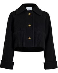 Patou - Cropped-Mantel Mit Geripptem Bund - Lyst