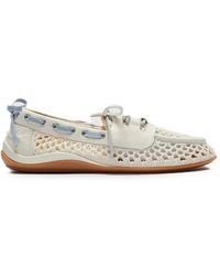 LILI CURIA - Mara Crochet-Knit Boat Shoes - Lyst