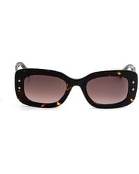 Carolina Herrera - Tortoiseshell-Effect Rectangle-Frame Sunglasses - Lyst