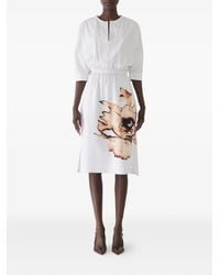 Jason Wu - Floral-Print Elasticated-Waist Midi Dress - Lyst