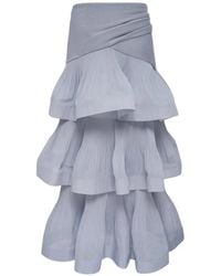 Zimmermann - Pleated Tiered Midi Skirt - Lyst