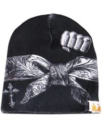 PDF CHANNEL - Tied-Bandana Printed Beanie - Lyst