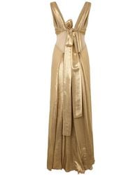 Alberta Ferretti - Knot-Detail Sleeveless Maxi Dress - Lyst