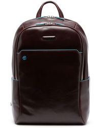 Piquadro - Logo-patch Leather Backpack - Lyst