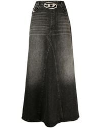 DIESEL - Denim Maxi Skirt - Lyst