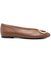 Furla - Logo-Plaque Leather Ballet Flats - Lyst
