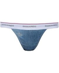 DSquared² - Logo-Waistband Thongs - Lyst
