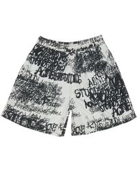 Acne Studios - Abstract Pattern Print Shorts - Lyst