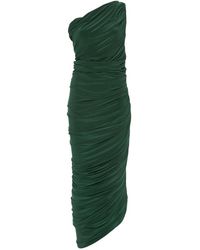 Norma Kamali - Diana Asymmetrische Gedrapeerde Midi-Jurk - Lyst