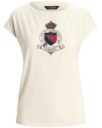 Ralph Lauren - Crest-Patch Cap-Sleeve T-Shirt - Lyst