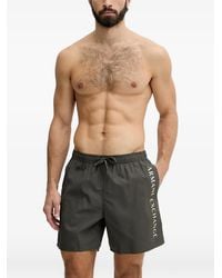 ARMANI EXCHANGE - Logo-Print Drawstring Swim Shorts - Lyst
