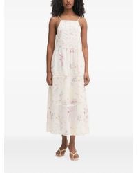 Fracomina - Floral-Print Tiered Midi Dress - Lyst
