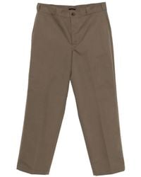 Prada - Pantalon Droit À Plaque Logo - Lyst