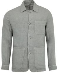120% Lino - Button-up Work Jacket - Lyst