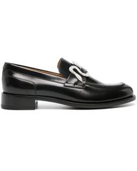Rene Caovilla - Rhinestone-embellished Leather Loafers - Lyst