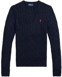 Polo Ralph Lauren - Cable Knit Sweater With Logo - Lyst