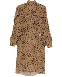 Ferragamo - Silk Midi Dress - Lyst
