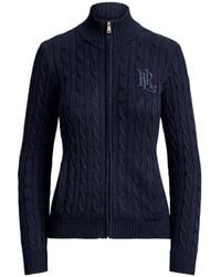 Ralph Lauren - Cable-Knit Zip-Up Cardigan - Lyst
