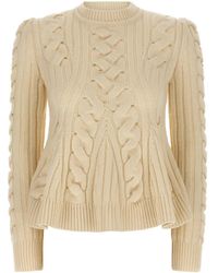 McQueen - 'Peplum Cable' Sweater - Lyst