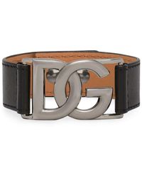 Dolce & Gabbana - Bracciale in pelle di vitello con logo dg - Lyst