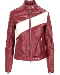 LA ROSE - Zip-Up Leather Jacket - Lyst