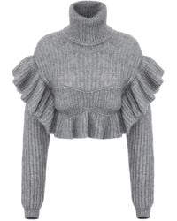 Elisabetta Franchi - Wool Blend Turtle-Neck Sweater - Lyst