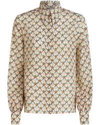 Etro - Seidenhemd Mit Blumen-Print - Lyst