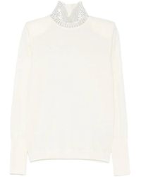 Circus Hotel - Wattierter Pullover Mit Kristallen - Lyst