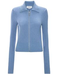 Victoria Beckham - Pull Côtelé À Fermeture Zippée - Lyst