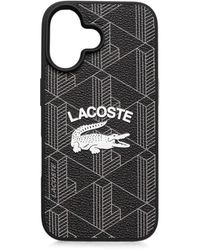Lacoste - Logo-Print Geometric-Pattern Iphone 16 Case - Lyst