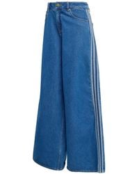 adidas - Stripe Wide-Leg Jeans - Lyst