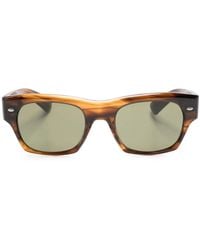 Oliver Peoples - Tortoiseshell-Effect Rectangle-Frame Sunglasses - Lyst