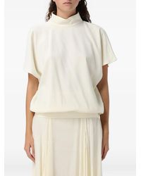 ELEH - High-Neck Cowl-Back Blouse - Lyst