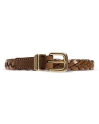 Etro - Braided Detailed-Buckle Leather Belt - Lyst