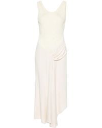 Victoria Beckham - Abito Midi Asimmetrico Con Inserti - Lyst
