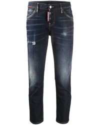 DSquared² Cropped-Jeans mit Patch - Blau