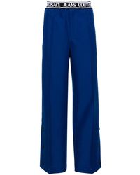 Versace Jeans Couture - Logo-Waistband Wide-Leg Trousers - Lyst
