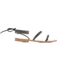 MC2 Saint Barth - Round-Toe Wrap Flat Sandals - Lyst