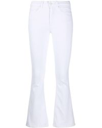 Dondup High Rise Flared Leg Jeans - White