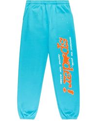 Sp5der - Rhinestone-Embellished Logo Track Pants - Lyst