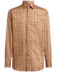 Etro - Cotton Satin Shirt With Medallion Motif - Lyst